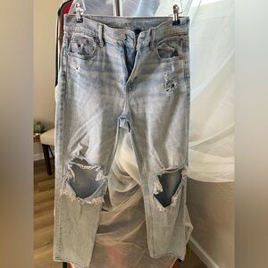 American Eagle Outfitters Light Blue Distressed Women Jeans